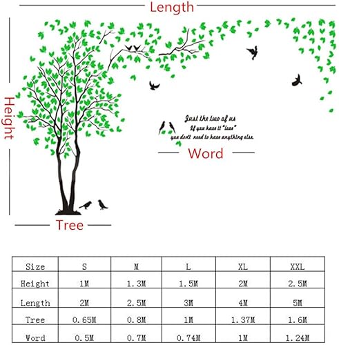Miniatura 3 de MJTP - Árbol en pareja gigante de bricolaje de 3D, Adhesivos decorativos para pared, Arte decorativo de pared acrílico de cristal.