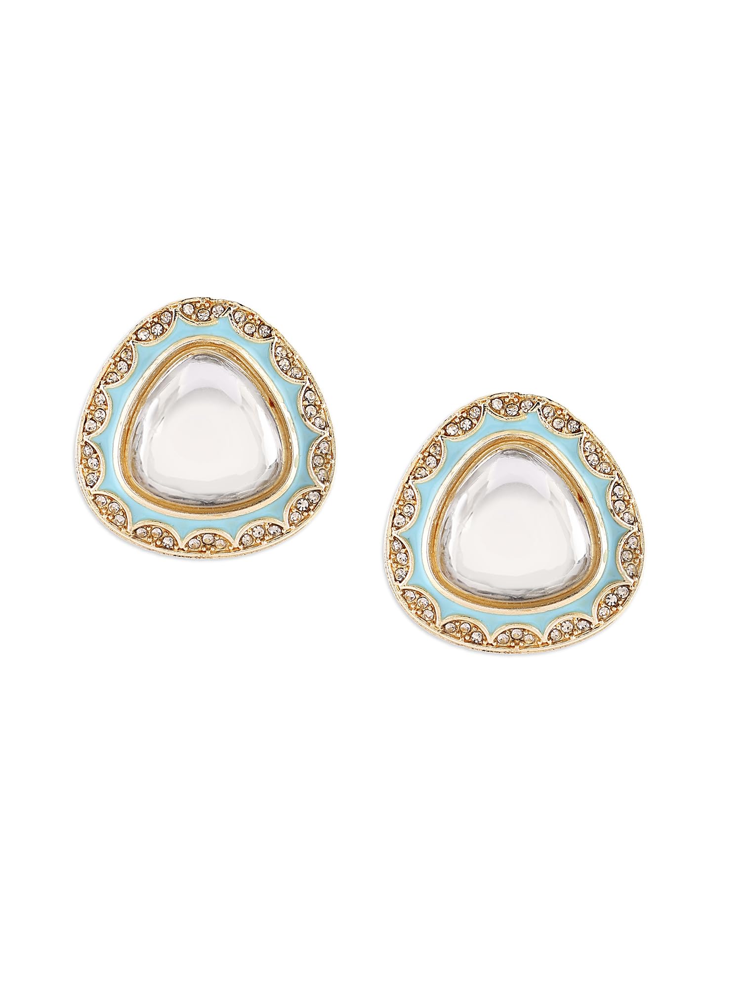 Zaveri Pearls Turquoise Blue Enamel Designer Stones & Austrian Diamonds Stud Earring For Women-ZPFK16751 (B0CL2CBMGW) Amazon Price History, Amazon Price Tracker