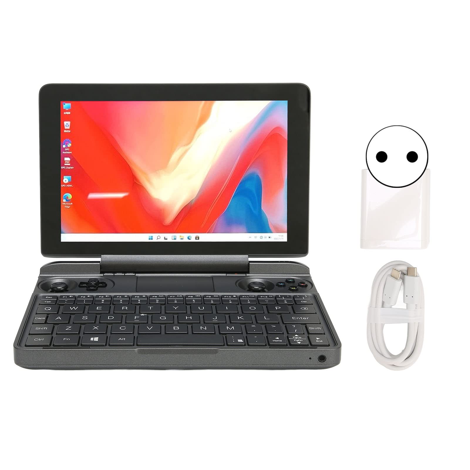 VBESTLIFE Micro PC, 16G RAM i 1T ROM, 8-calowy mini laptop kieszonkowy, do I7 1195G7, laptop Micro PC do 11 Home, przenośna konsola do gier (EU)