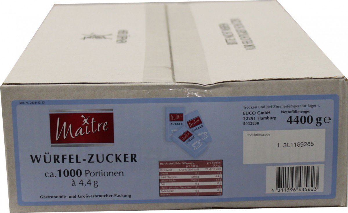 Maitre Würfel-Zucker, 1000 x 4,4g