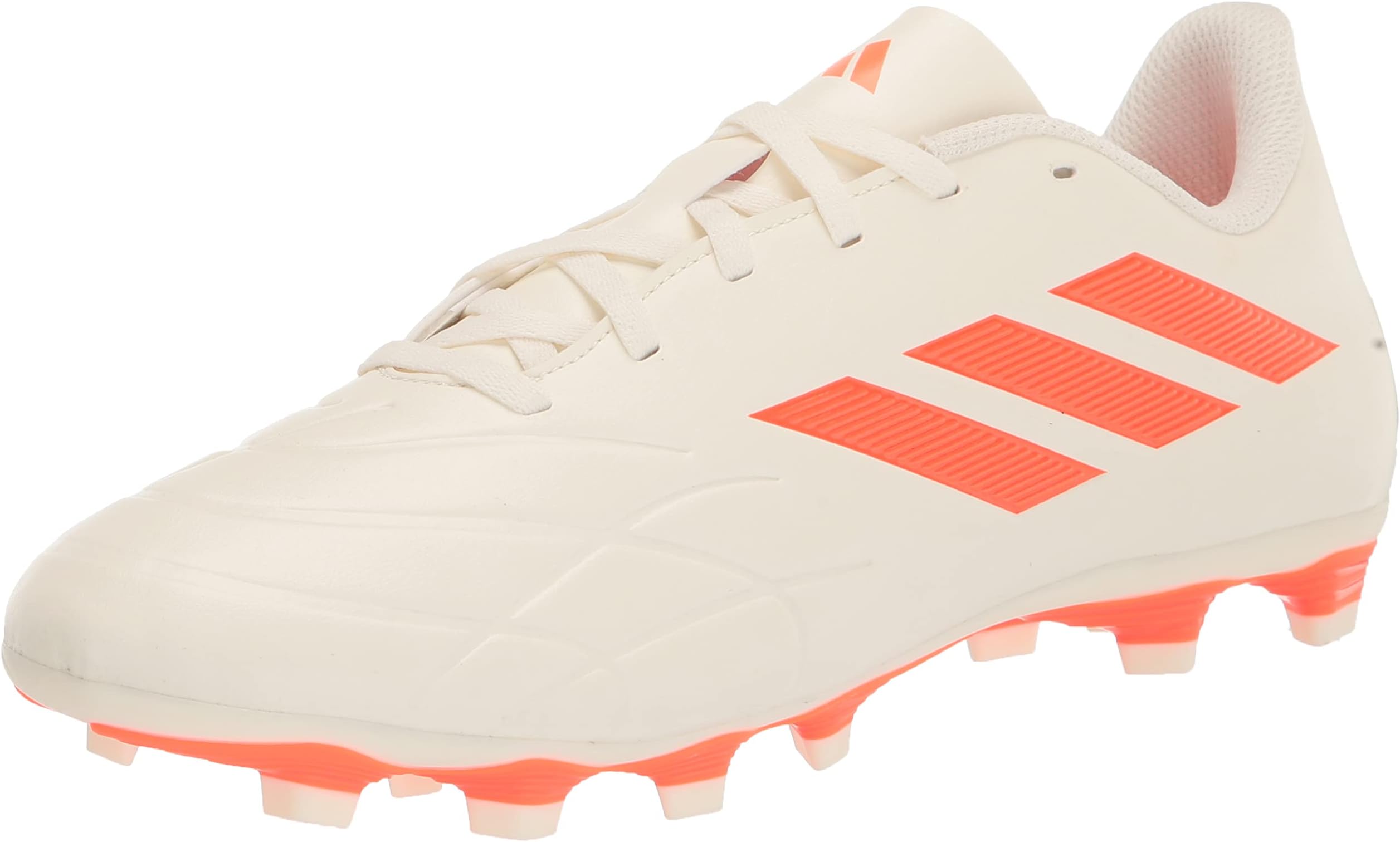orange and white adidas football boots