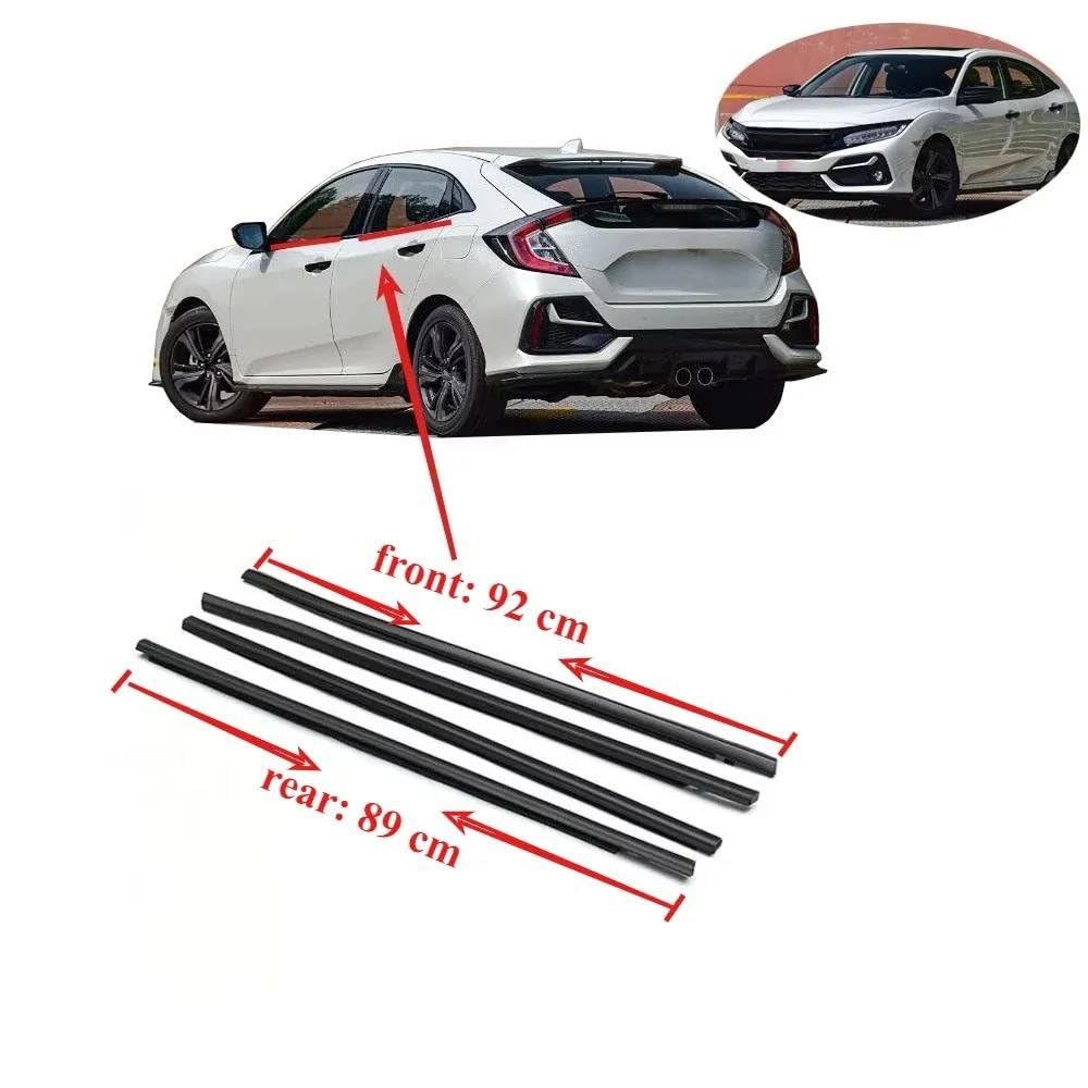 Striscia Tenuta Portiera 4 Pezzi 72950-TGGA01 Guarnizione In Gomma Finestrino Per Civic Hatchback 2017-2020 Guarnizioni