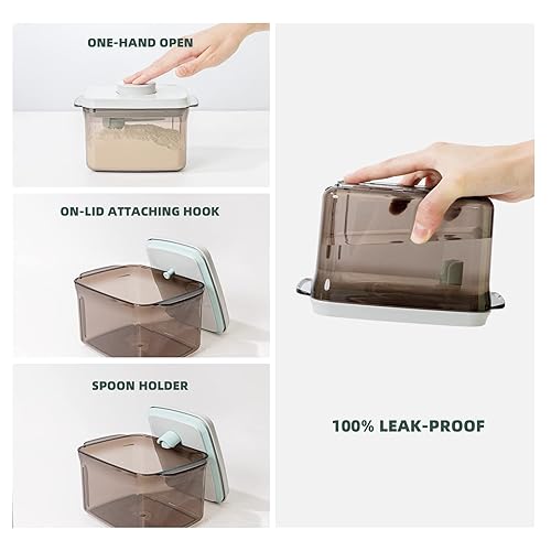 Miniatura 8 de Tourdeus Contenedor de fórmula hermético Pop Contenedor de fórmula para bebés, dispensador de leche en polvo, soporte de fórmula 28.22 oz 77.8 fl