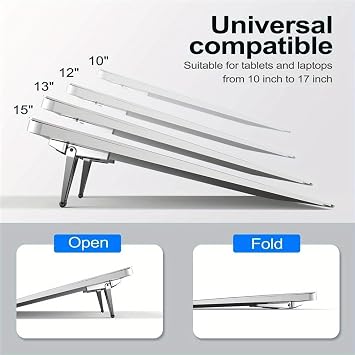 Portable Invisible Laptop Stand, Ergonomic Mini Aluminum Alloy Cooling Pads Computer Stand(Silver)