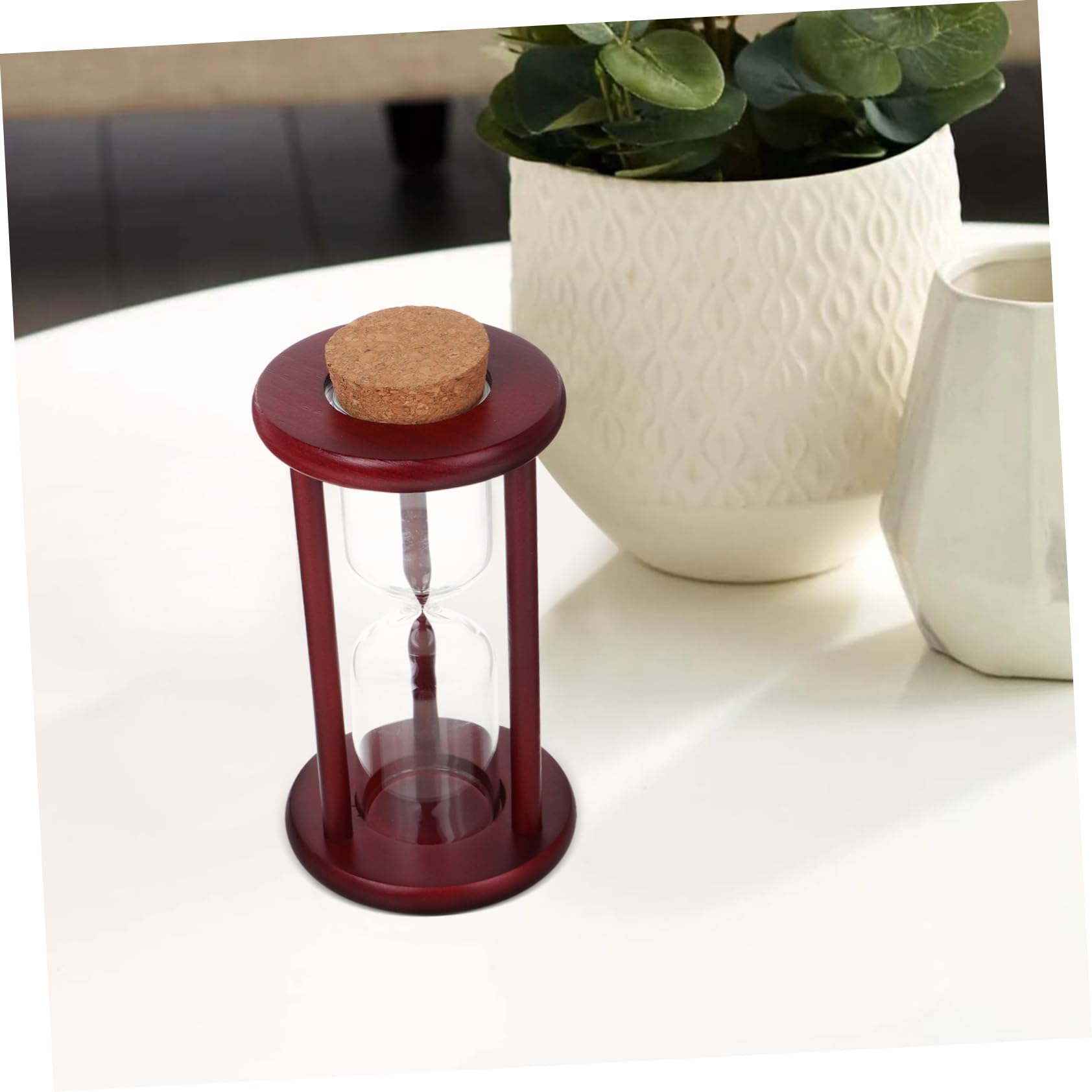 ULTECHNOVO Clessidra per Gestione del Tempo e Decorazione da Tavolo in Legno e Vetro dal Design Raffinato Riempibile Adatta a Casa o Gioco