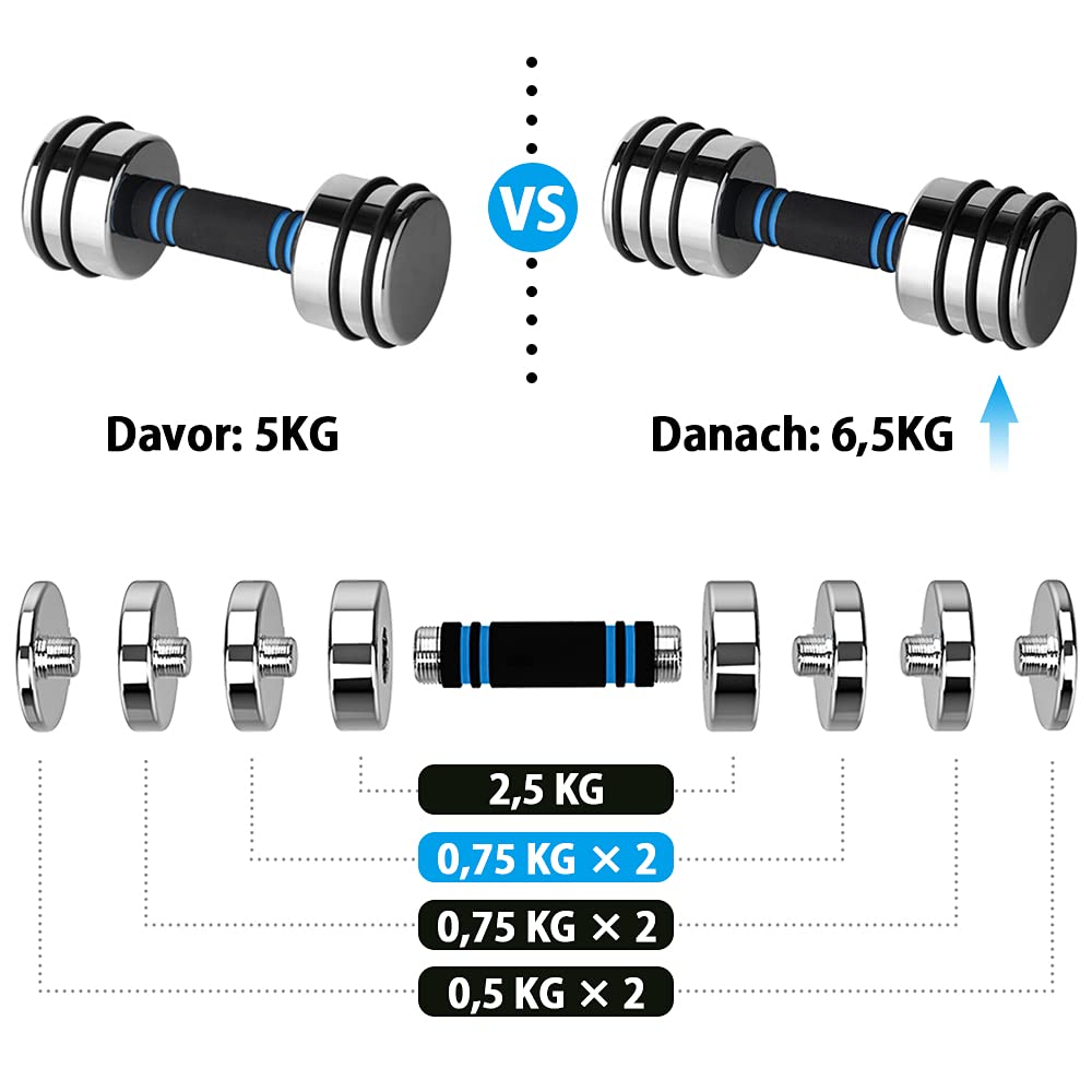 Northdeer Dischi singoli per bilanciere, 4 pezzi, 0,75 kg, 1,25 kg, 1,5 kg, 2,5 kg (versione standard)