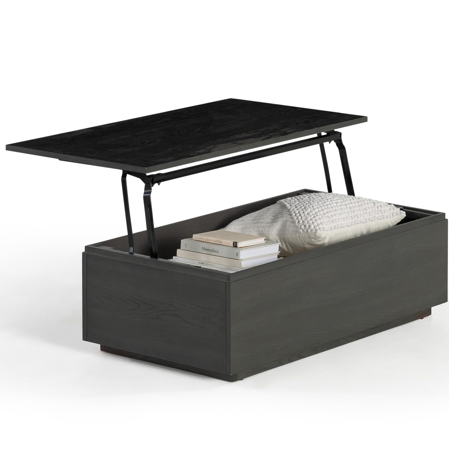 Transformer Table - Lift Top Coffee Table with Storage, Modern Coffee Table for Living Room, Work & Dining, Space-Saving Small Coffee Desk with Hidden