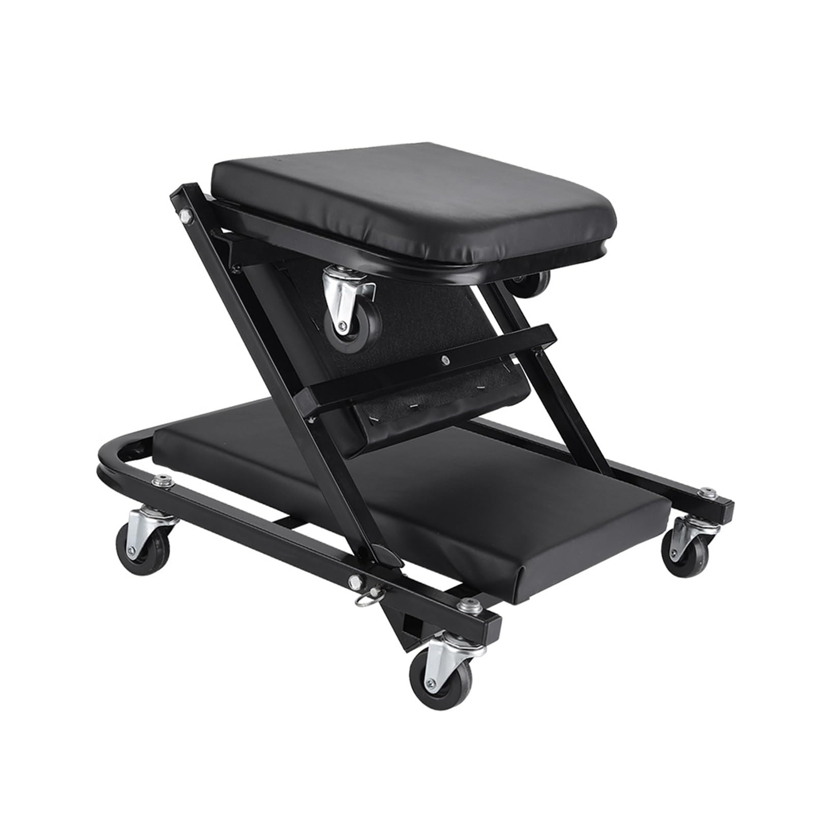 Asiento Rodante Plegable 2 En 1 En Forma De Z | Carro mecánico rodante con 6 ruedas for acostarse o sentarse for taller de reparación de automóviles
