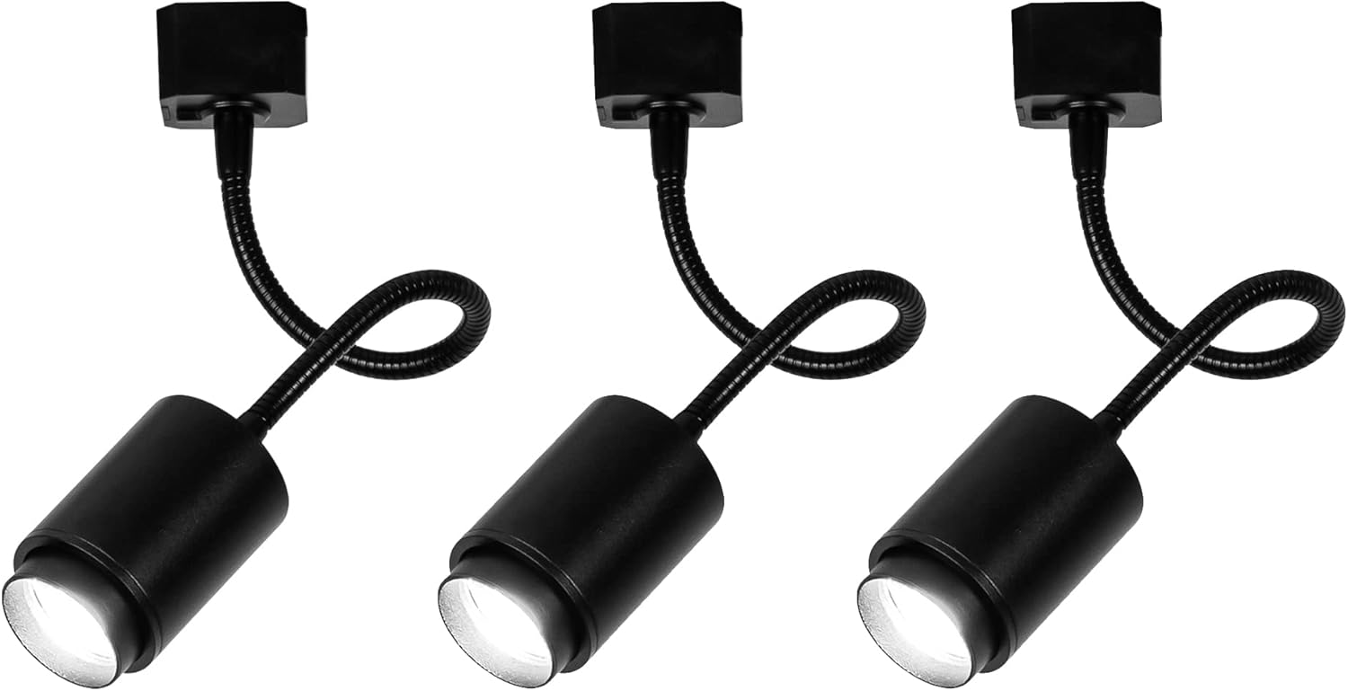 H-Type Track Lighting, 5W Warm White Halo Track Light, Modern Style Aluminum Spotlight, Set of Three Black Mini Track Mount LED Pendant Light Fixtures for Gallery Bedroom Kitchen(No Track)