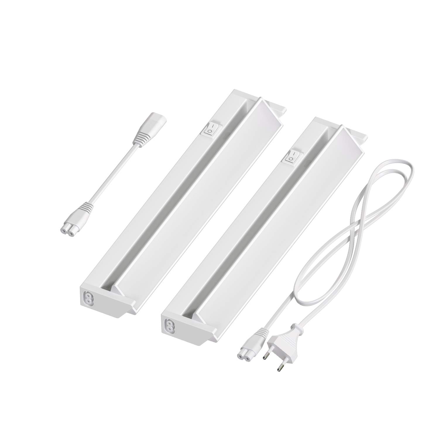 ledscom.de Lámpara LED bajo armario LIWO 35cm, orientable, 476lm c/u, blanco cálido Juego de 2
