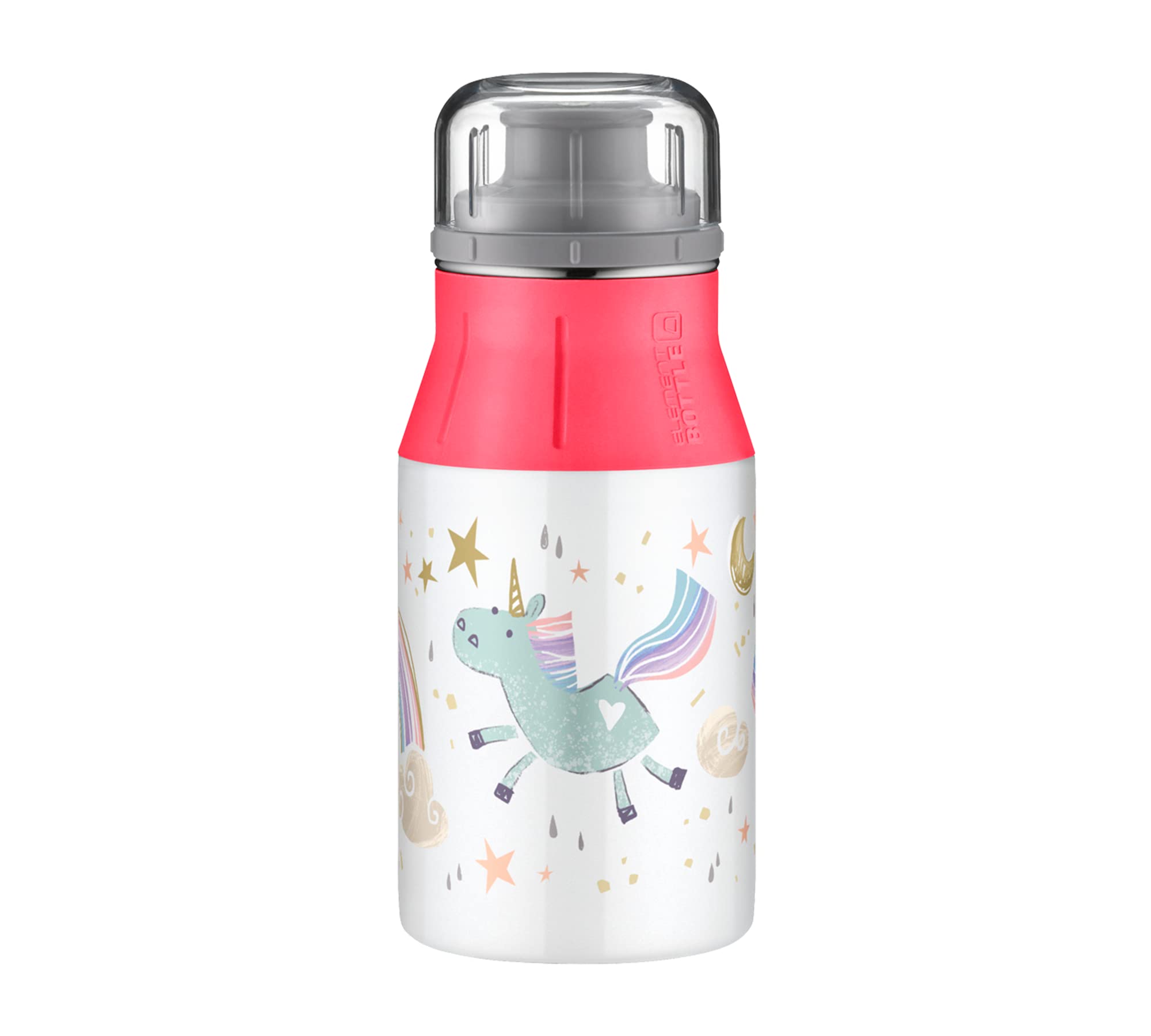 alfi KIDS BOTTLE 400ml, rainbow, Kindertrinkflasche aus Edelstahl, absolut dicht mit Drehverschluss, leicht und robuste Flasche, für Kohlensäure, ohne Fingerabdrücke, BPA-frei