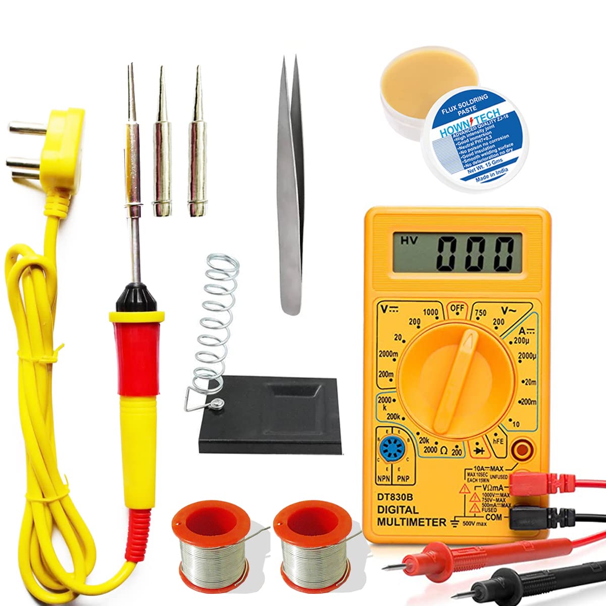 See full amazon price history chart for Hown Tech Electric Soldering Iron Tool Kit - Soldering Iron 25W/230V | Soldering Wire 5m | Flux - 15g (Pack of 7) Hown Tech Electric Soldering Iron Tool Kit - Soldering Iron 25W/230V | Soldering Wire 5m | Flux - 15g (Pack of 7) (B0BP3RKF1D) Amazon Price History, Amazon Price Tracker