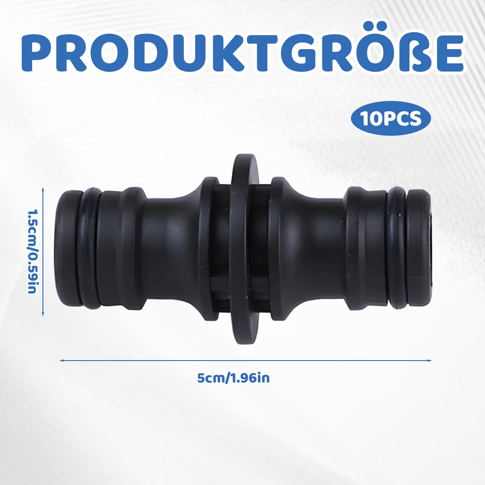 10 Stück 1/2 ZollSchlauchverbinder,Schlauch Kupplung,Gartenschlauchverbinder Doppelseitige Schlauchkupplung,Extender Verlängerung für Schlauchverlängerung