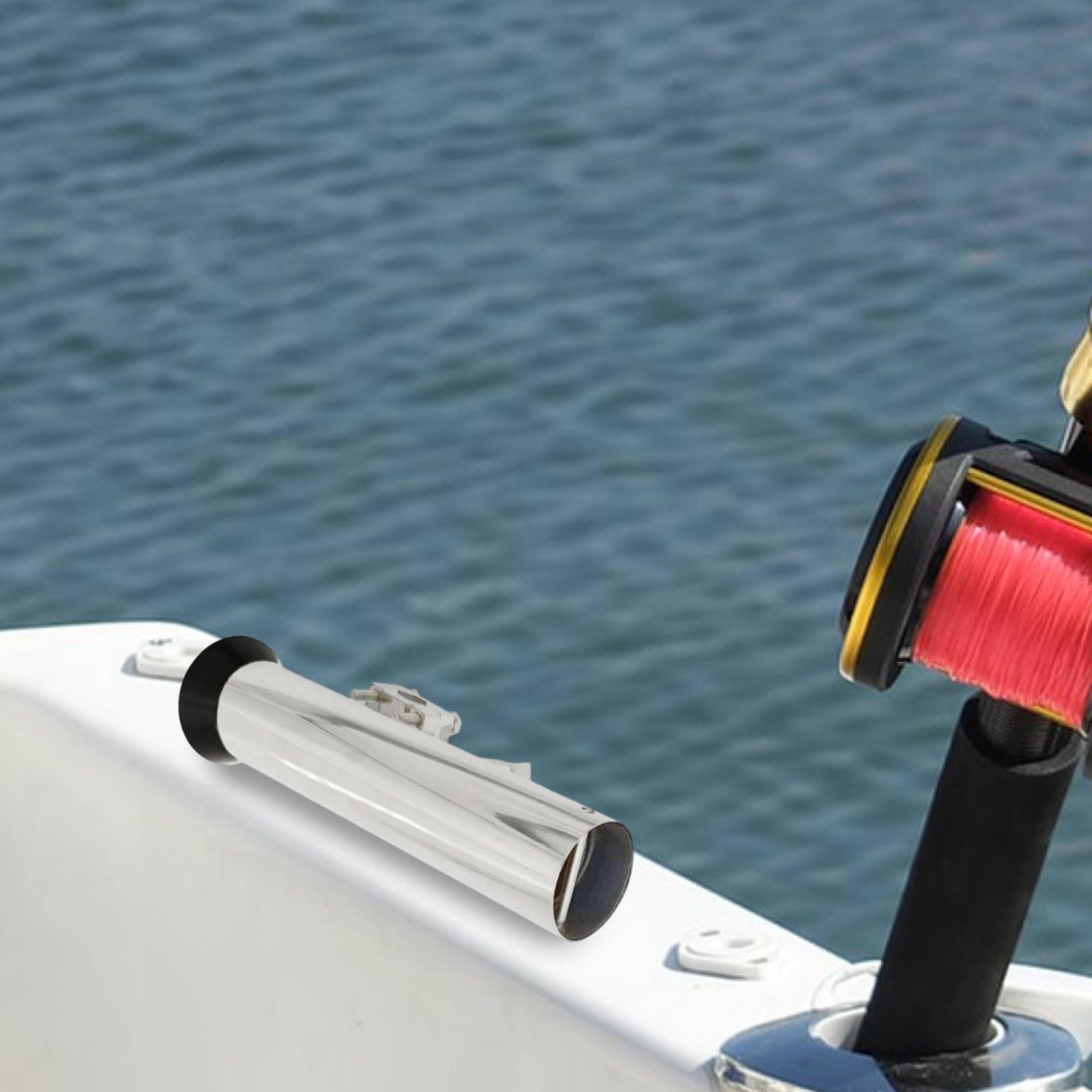 Portacanna da Barca in Acciaio 304 Regolabile Portacanne Supporto Staffa Clamp Blocco 360 Gradi con Rivestimento Interno Protettivo E Serraggio 13-27 , Moderno, Funzionale