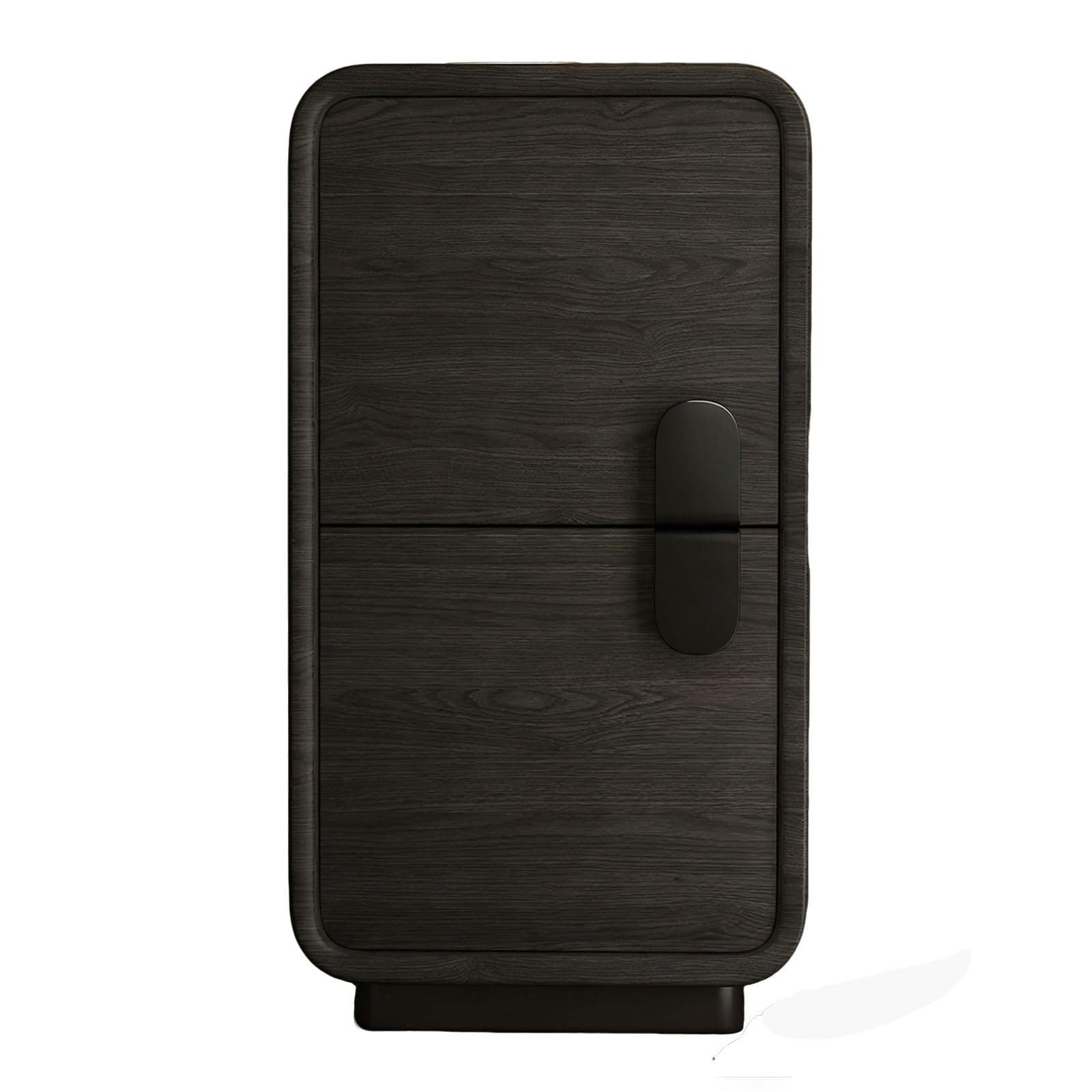 SXZenSpace Modern Nightstand with 2 Drawer Wood Bedside Table Narrow Night Stands for Bedroom Study Toilet(Black,40x40x50cm)