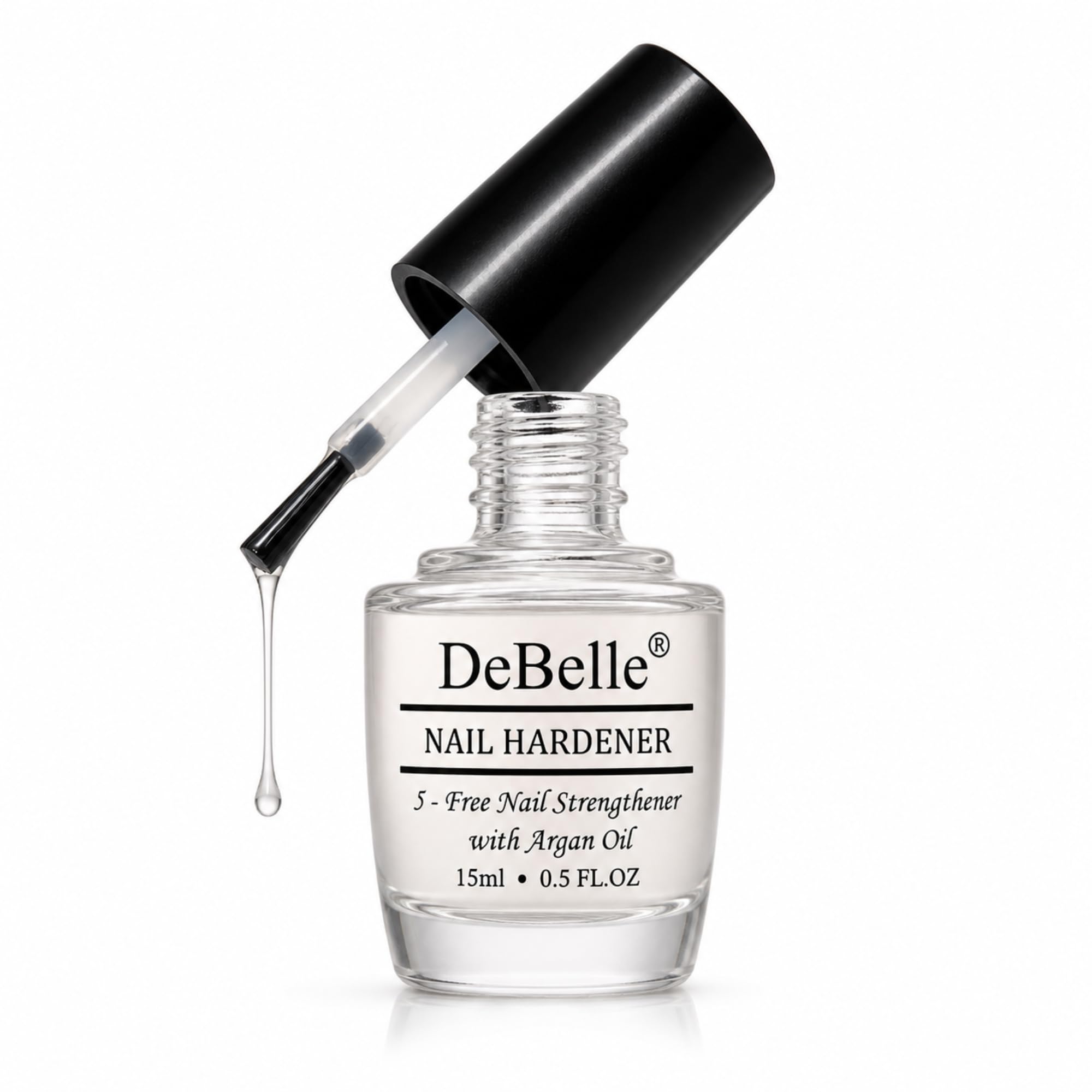 DeBelle Nail Care Nail Polish | Transparent| Enriched with Argan Oil| 15ml (Nail Hardener)-image-14