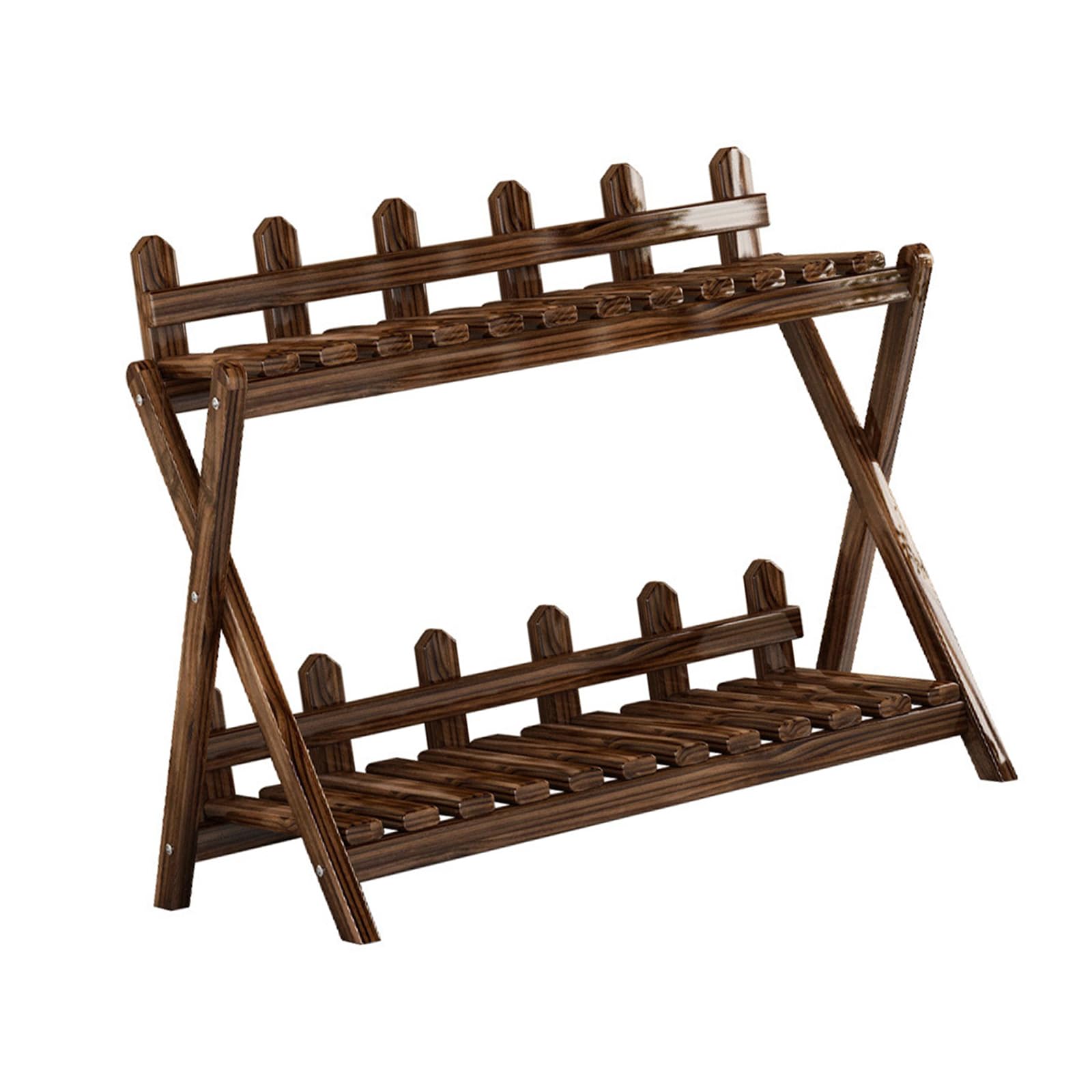 Scaffale in legno realizzato a mano, supporto pieghevole per piante