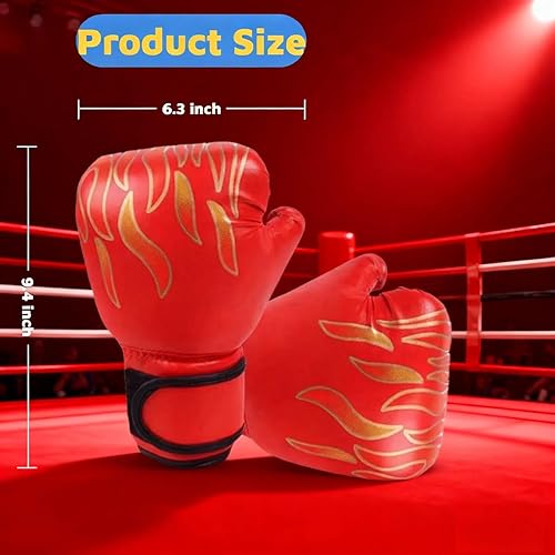 Miniatura 3 de Guantes de boxeo para niños de 3 a 8 años Shock Boy Little Tiger Tiger Picture Cartoon PU Red Black Blue Training Kickboxing