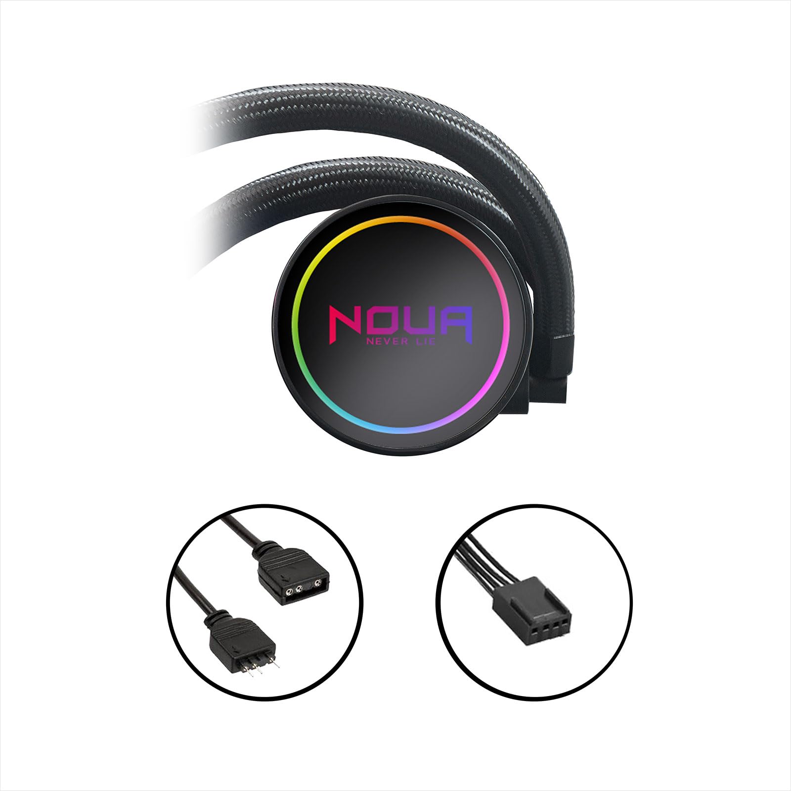 Noua Boris BR360 ARGB, Disipador de líquido CPU, TDP 320W, 3 ventiladores ARGB PWM, refrigeración por agua para AM5/AM4/TR4 y LGA 1700/1200/115x