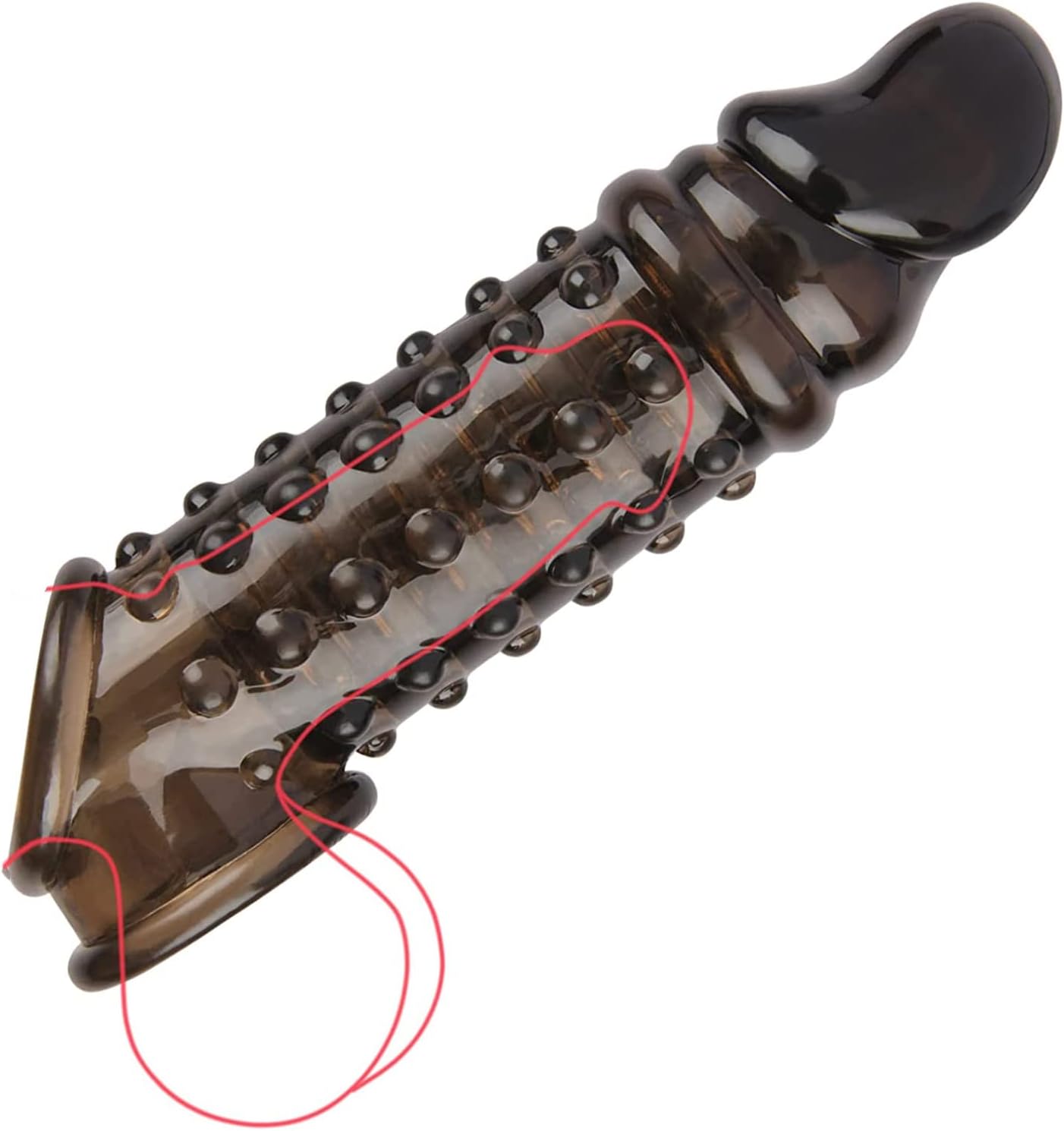 Bigger 7 inch Black Reusable Pennis Sleeves Girth for Men Extender Enlarger Extension Sheath Elastic Long Lasting Time Size Sleeve Waterproof Best Gift for Men