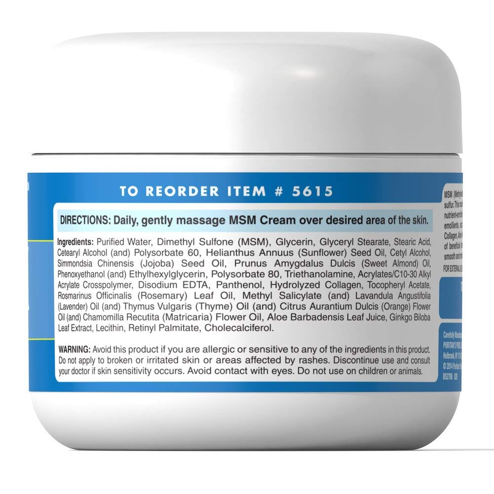Puritan's Pride MSM Cream-4 oz Cream