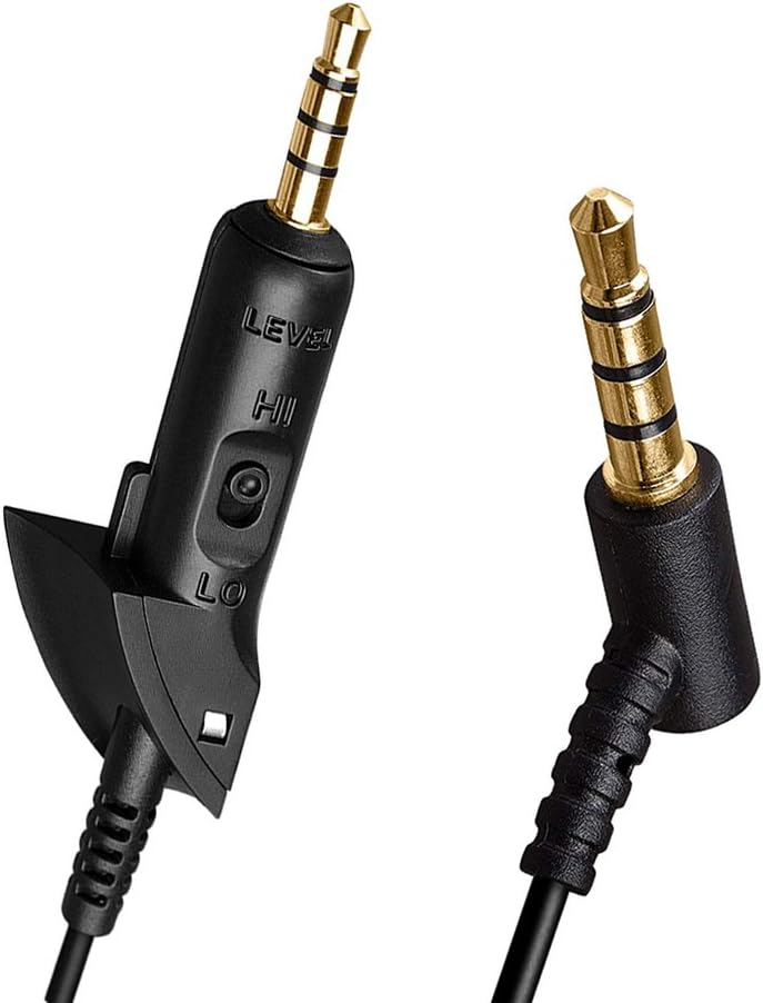 QC15 Headphone Replacement Cable Audio Cord Extension Wire Compatible with Bose QuietComfort 15 QC15 QC 15 QC2 Headphones (Without Mic, Black)