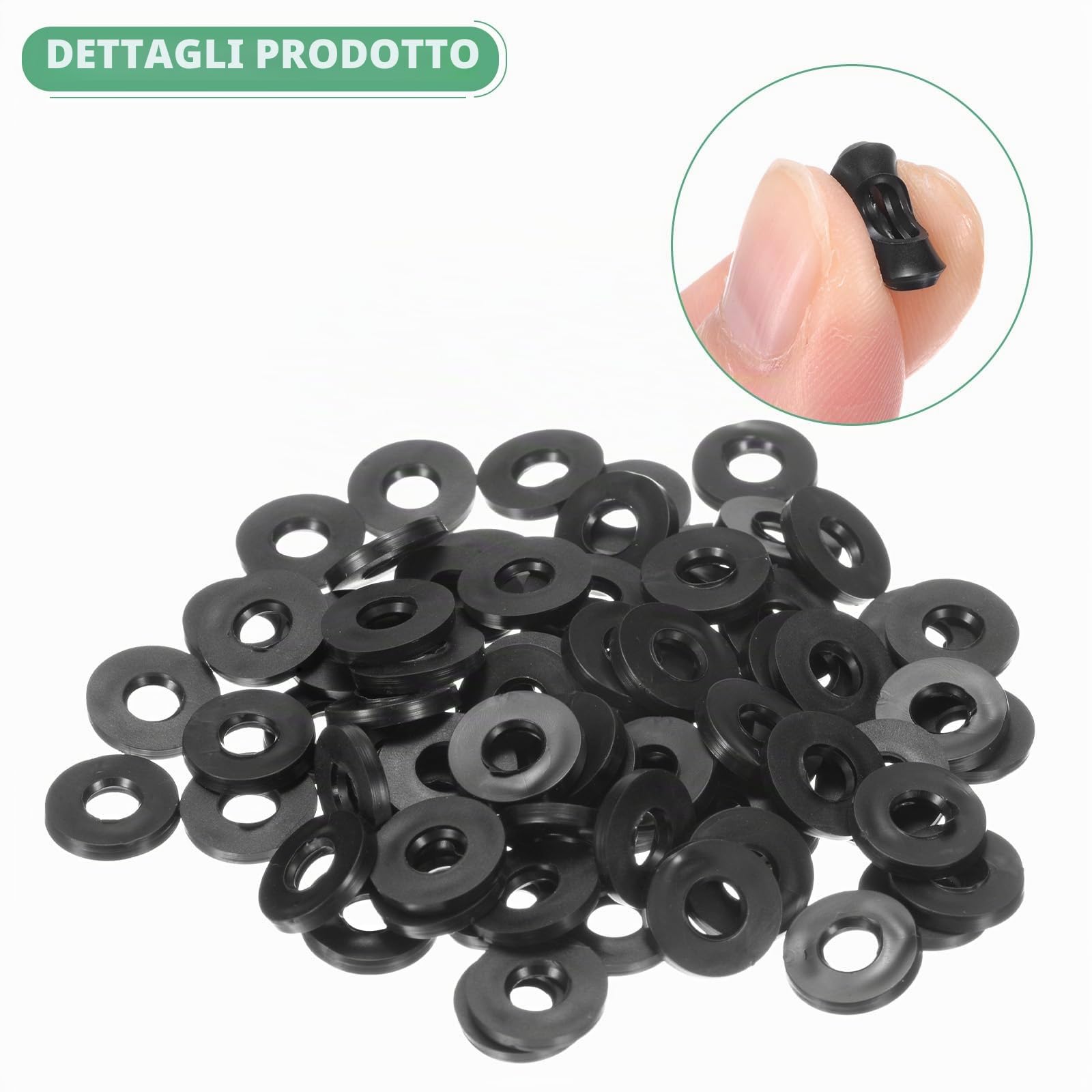 M METERXITY 60-Pz Kit Assortito Guarnizioni Gomma Nera M5, Rondelle Piane Gomma 5mm Id 11mm Od 1.6mm Spessore, Guarnizioni per Tubi Doccia per Viti/Rubinetti Domestici/Tubi Giardino Gomma