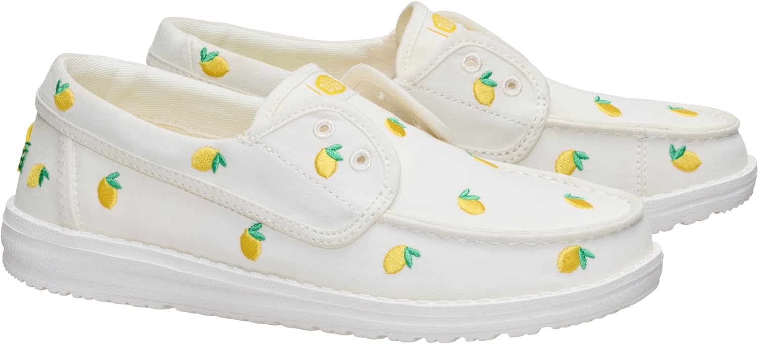 HEYDUDE Wendy Cru Embroidered Egret Size 5, Womens Shoes, Womens Slip-on Loafers, Comfortable & Light-Weight - Image 2