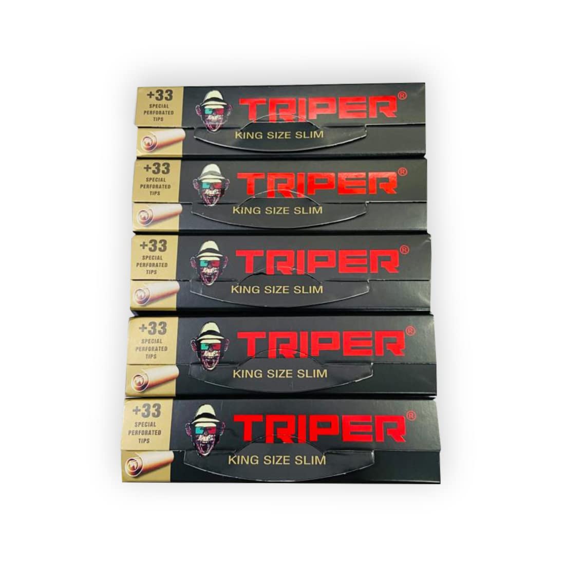 SCORIA TRIPER BROWN SLIM KING SIZE ROLLING PAPER -SMOKE LIKE A PRO- (BLACK) PACK OF 5