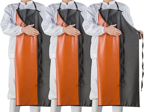 Miniatura 6 de ETBOL Delantal de vinilo resistente a los químicos, delantales de PVC unisex de tamaño grande para lavavajillas, aseo de perros, jardinería,