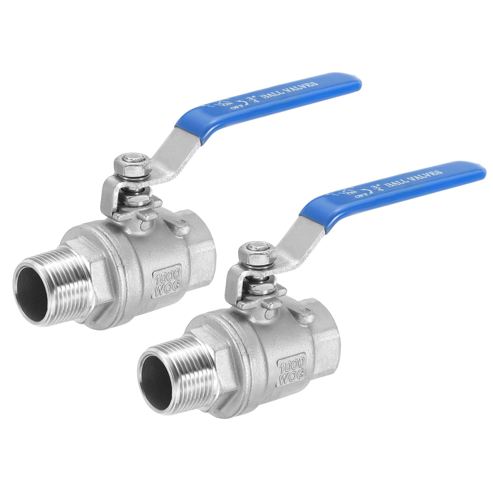 Válvula de bola de 3/4 NPT en acero inoxidable 304 macho-hembra para controlar paso de agua y gas