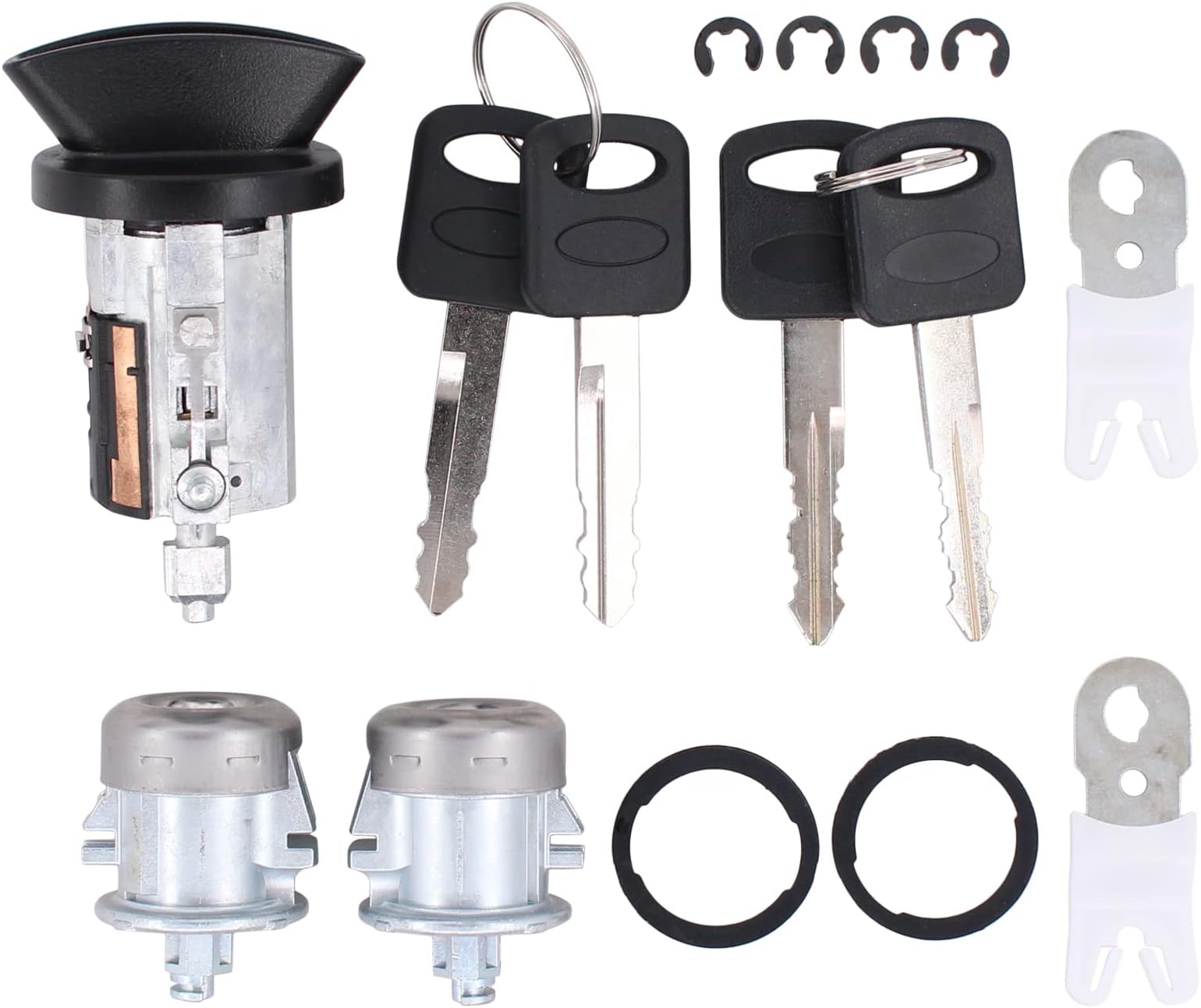 Black Bezel Ignition Lock Cylinder W/ Key For Ford Mercury - Foto 2