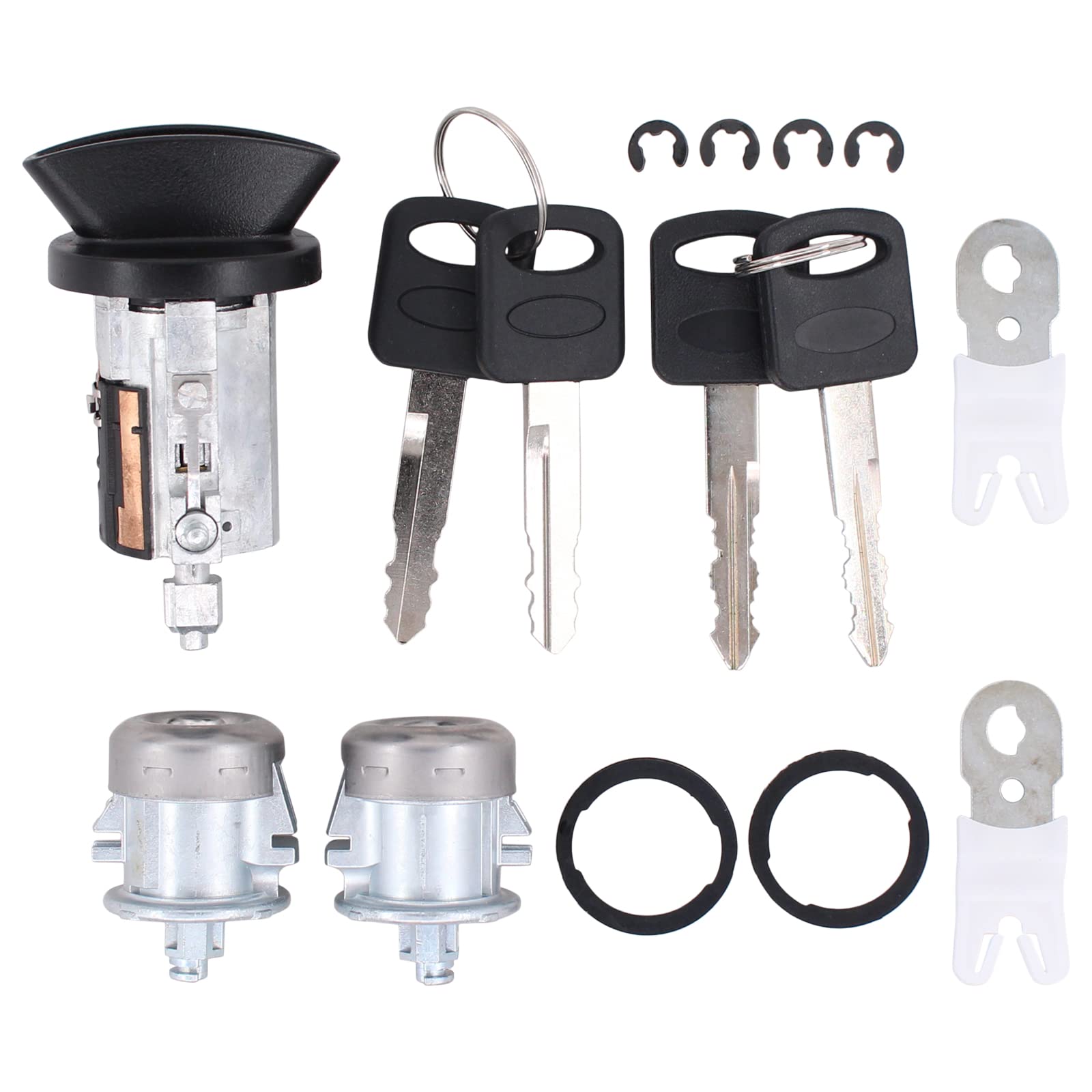 ApplianPar Ignition Lock Cylinder and Door Lock Cylinders for Ford F150 1997-03, F250 F350 F450 Super Duty 1997-07, Explorer 1998-01, Expedition 1997-