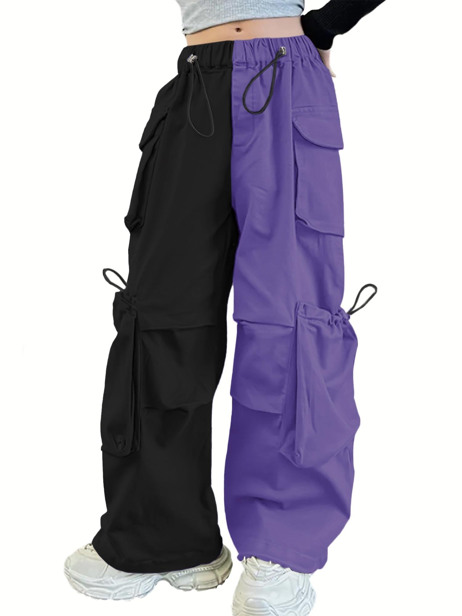 Girls Cargo Pants Wide-Leg Straight Streetwear, 6-14 Years