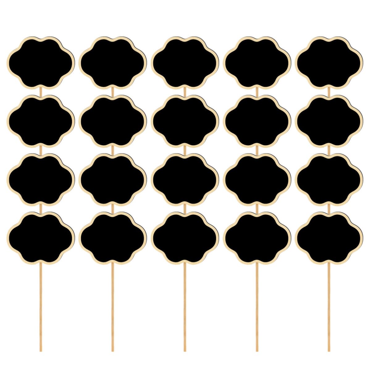 CANIGHT Mini Chalkboard Toppers Creative Chalkboard Signs Cloud Shaped 20pcs Wooden Black Board Lightweight Garden Flower Labels for Wedding Party and Crafts Decoration
