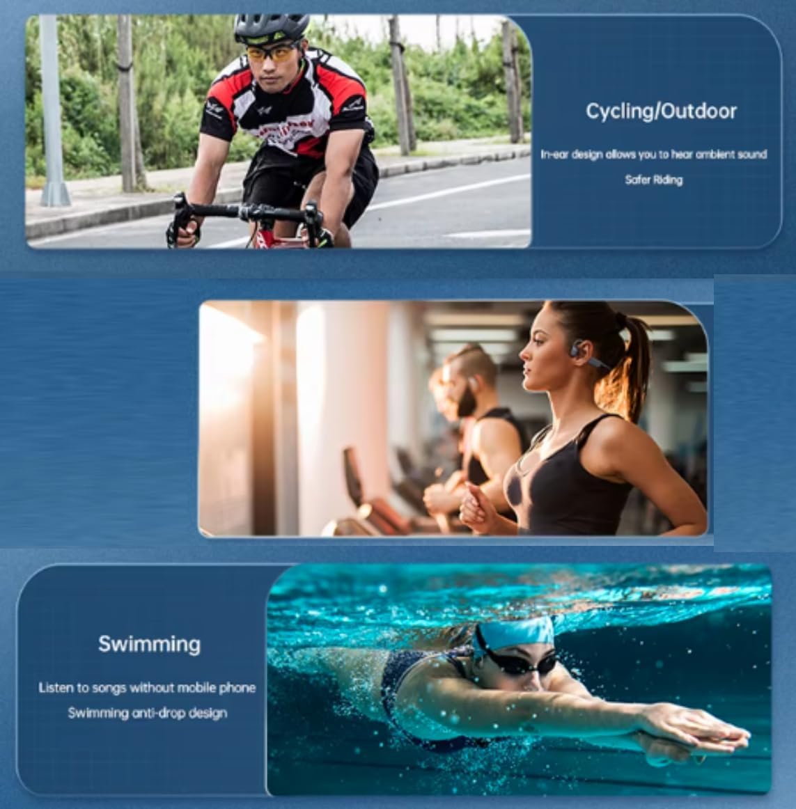 Swimming Headphones Underwater,IPX8 Waterproof, Bone Conduction Headphones, Open Ear with 32G MP3 Memory for Exercising (Kiwi)