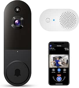 1080P Smart Video Doorbell Camera, Intelligent AI Human Detection, Two-Way Audio, IR Night Vision, 2.4Ghz Wi-Fi Only, Battery Powered, Cloud Storage (Sold Seperately) asin的图片