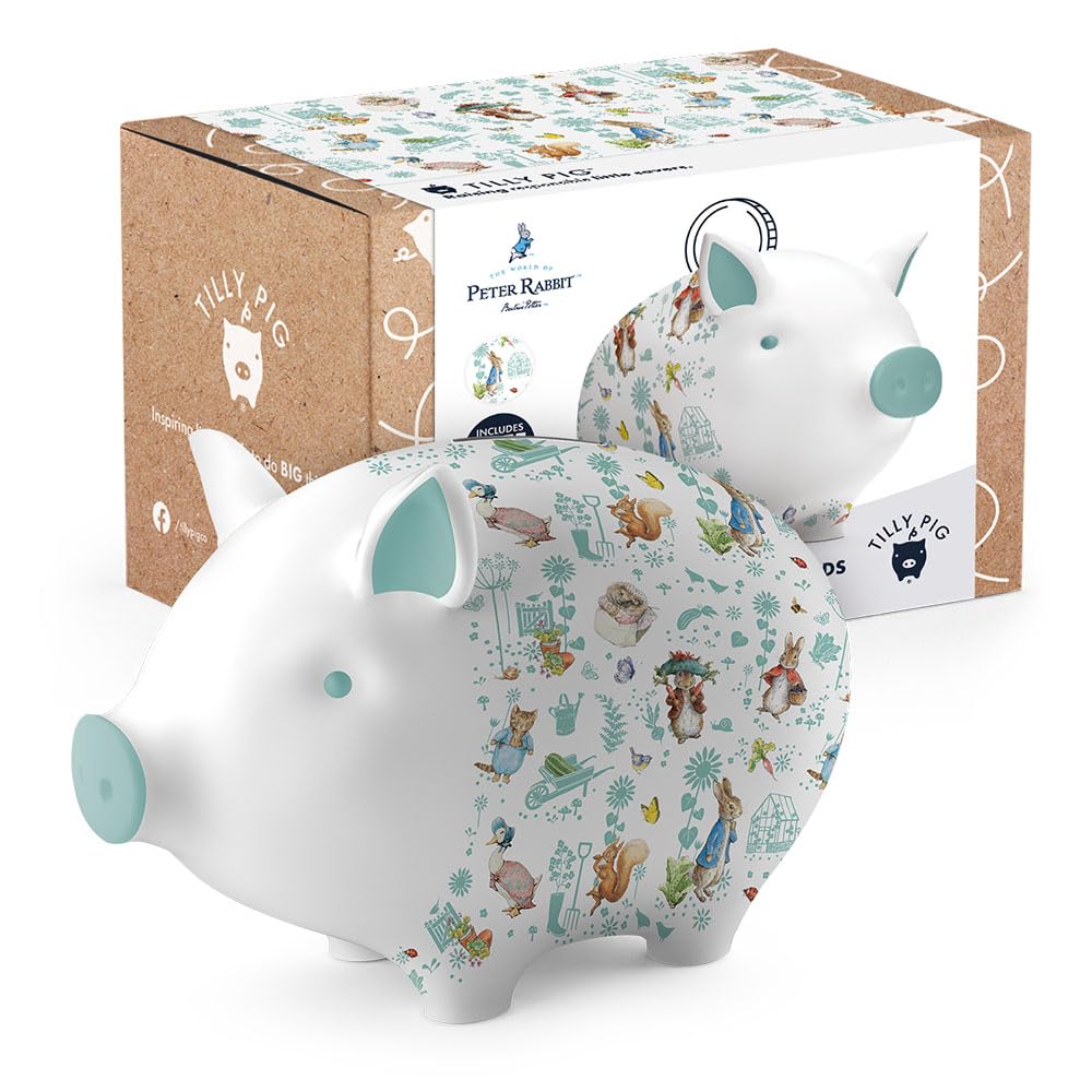 Ceramic Kids Piggy Bank Beatrix Potter World of Peter Rabbit and Friends Money Box
