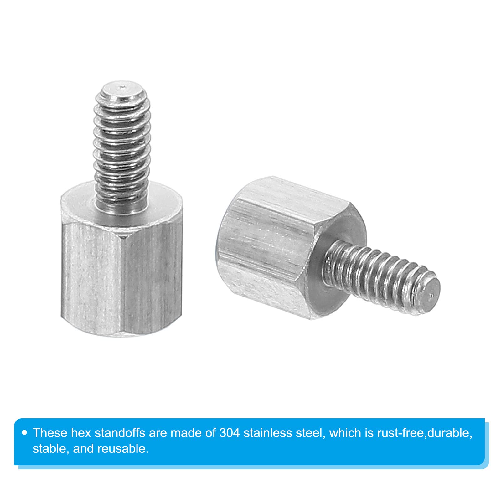 PATIKIL M2x4mm+4mm Male-Female Hex Standoff, 25 Pack Stainless Steel PCB Standoffs Screws for Motherboards Computer Cases - Image 4