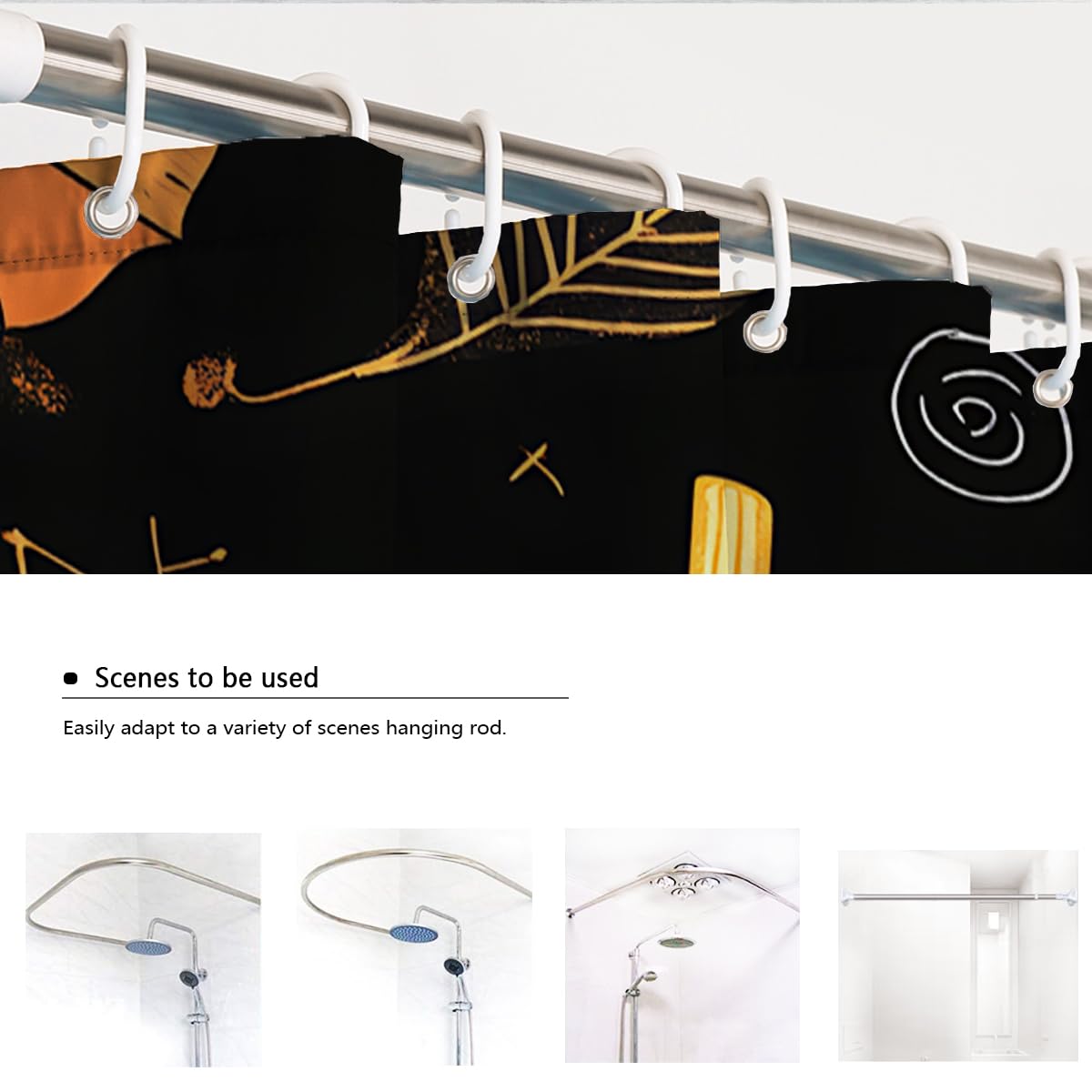 Cortina de Ducha Gato Negro Lindo Halloween Truco Trato 150x200cm