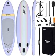 YOTTOY Inflatable Stand Up Paddle Board,Stable Lightweight 10'5" SUP with Non-Slip EVA Deck, Premium Paddleboard Accessories, Three-Fin System & Carry Bag,All-Around Inflatable SUP