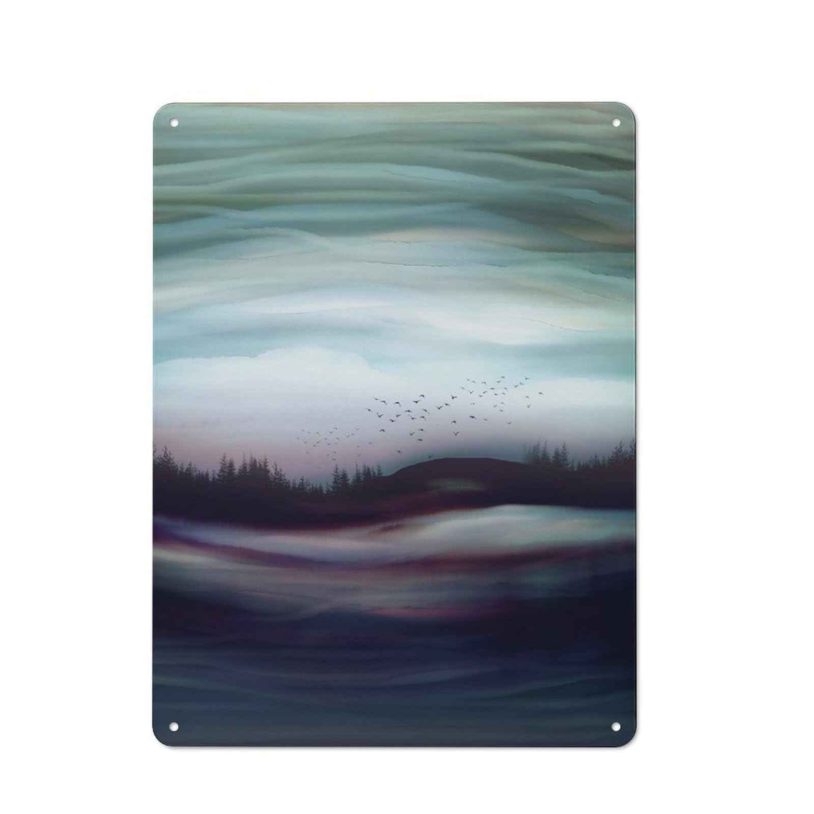 Junmoney Style-9 Vintage Metal Plaque 40X30cm Featuring Winter Dawn For Hallway Wall, For Wall Display Collectors