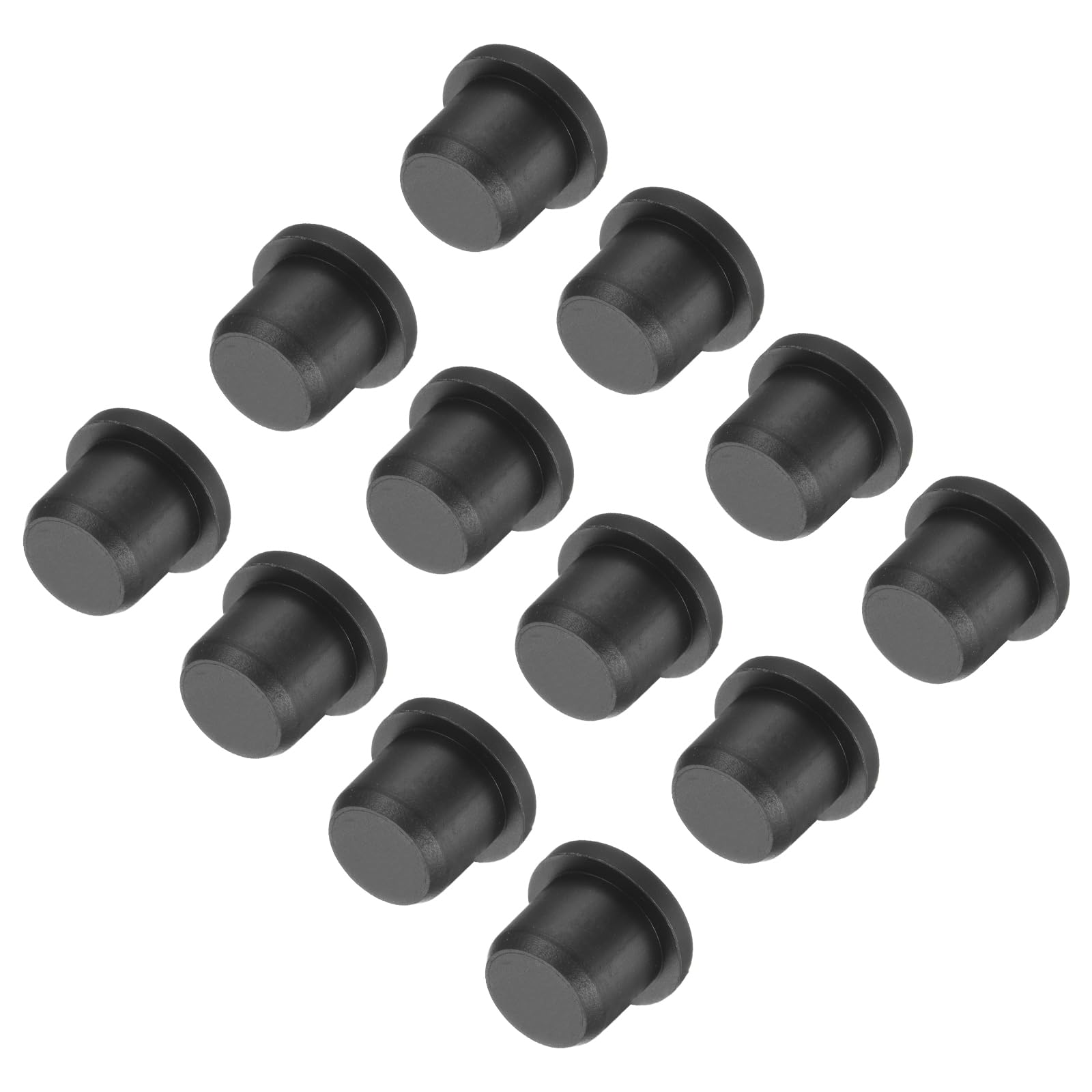 uxcell High Temp Silicone Plug Mount Dia 9.5mm/0.37 inch t Shaped Rubber Stopper Hole Plugs for Powder Coating Plating Waterproof Plugs Sealing Plugs Black Pack of 12(OD 12.5mm)