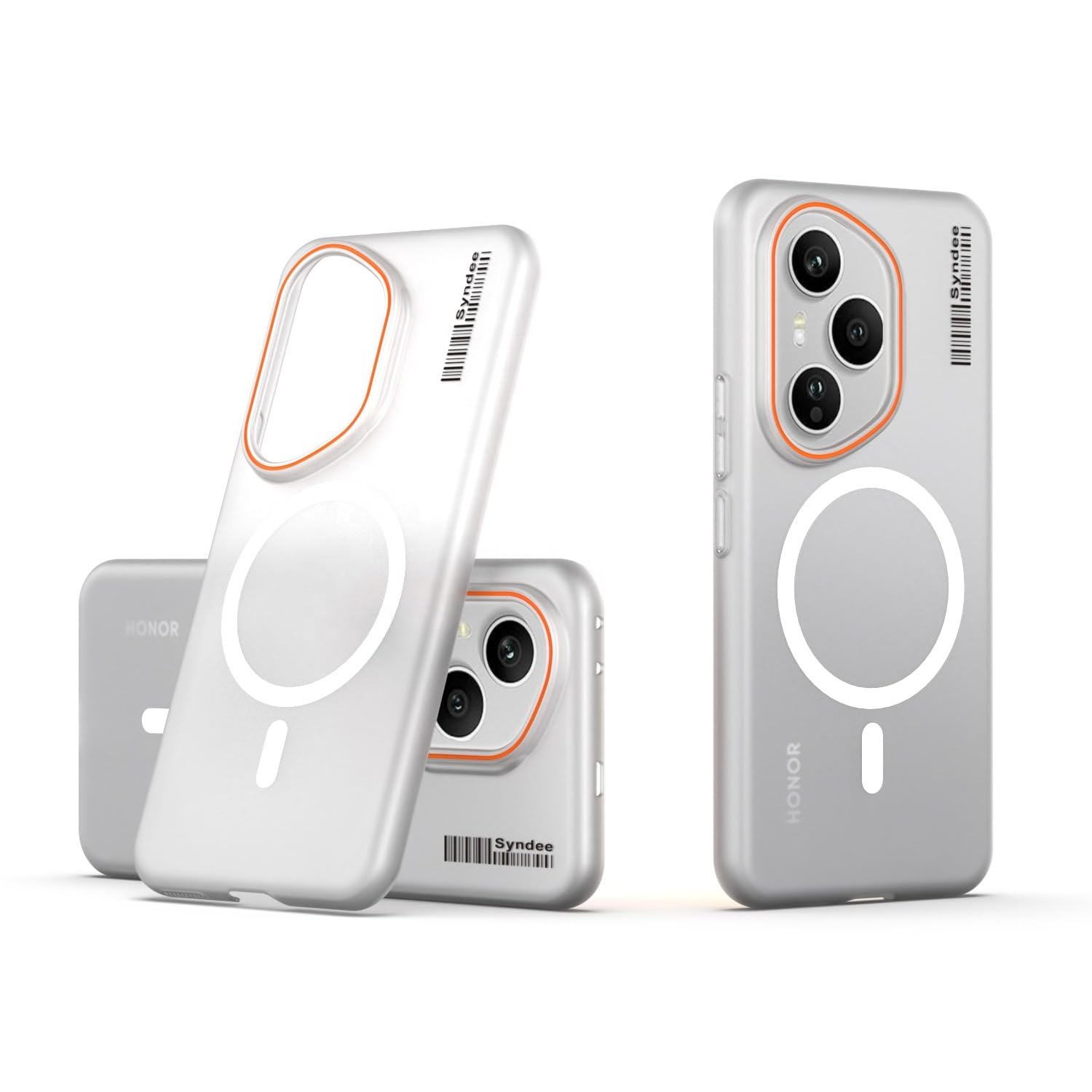 DL3 Mobilak Case Back Cover for Honor 400 Pro 5G, Sleek Frosted Translucent Back Only Compatible with Wireless Magnetic Accessories | Anti-Scratch Shockproof Phone Case (Clear)