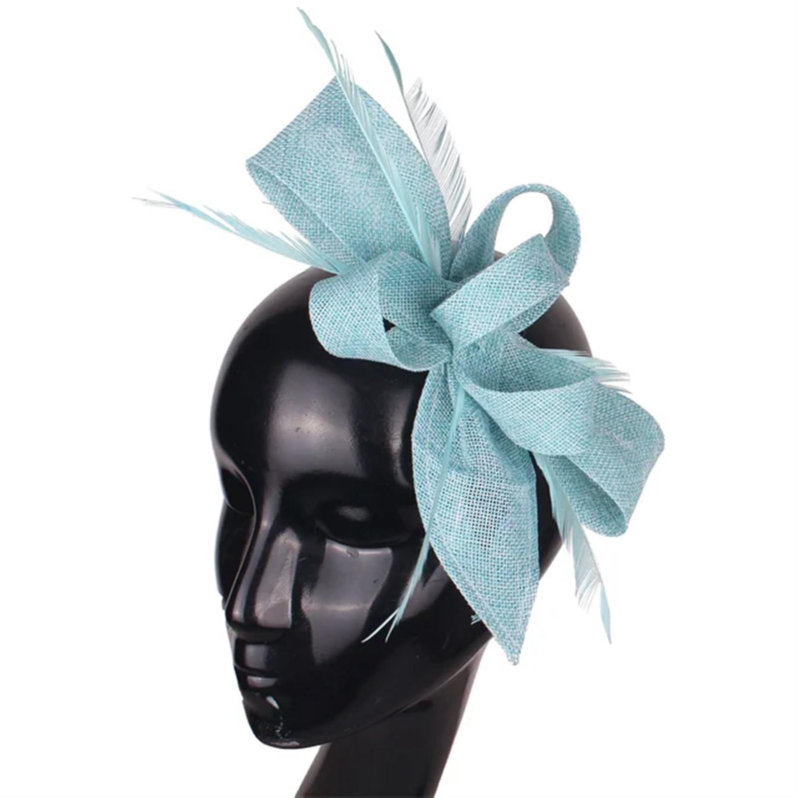 UALXPAO Wedding Hats Imitation Sinamay Wedding Headwear Bride Fascinator Hat Hair Pin With Fancy Feathers Accessories Ladies Headdress for Tea Party,Weddings(Color2)