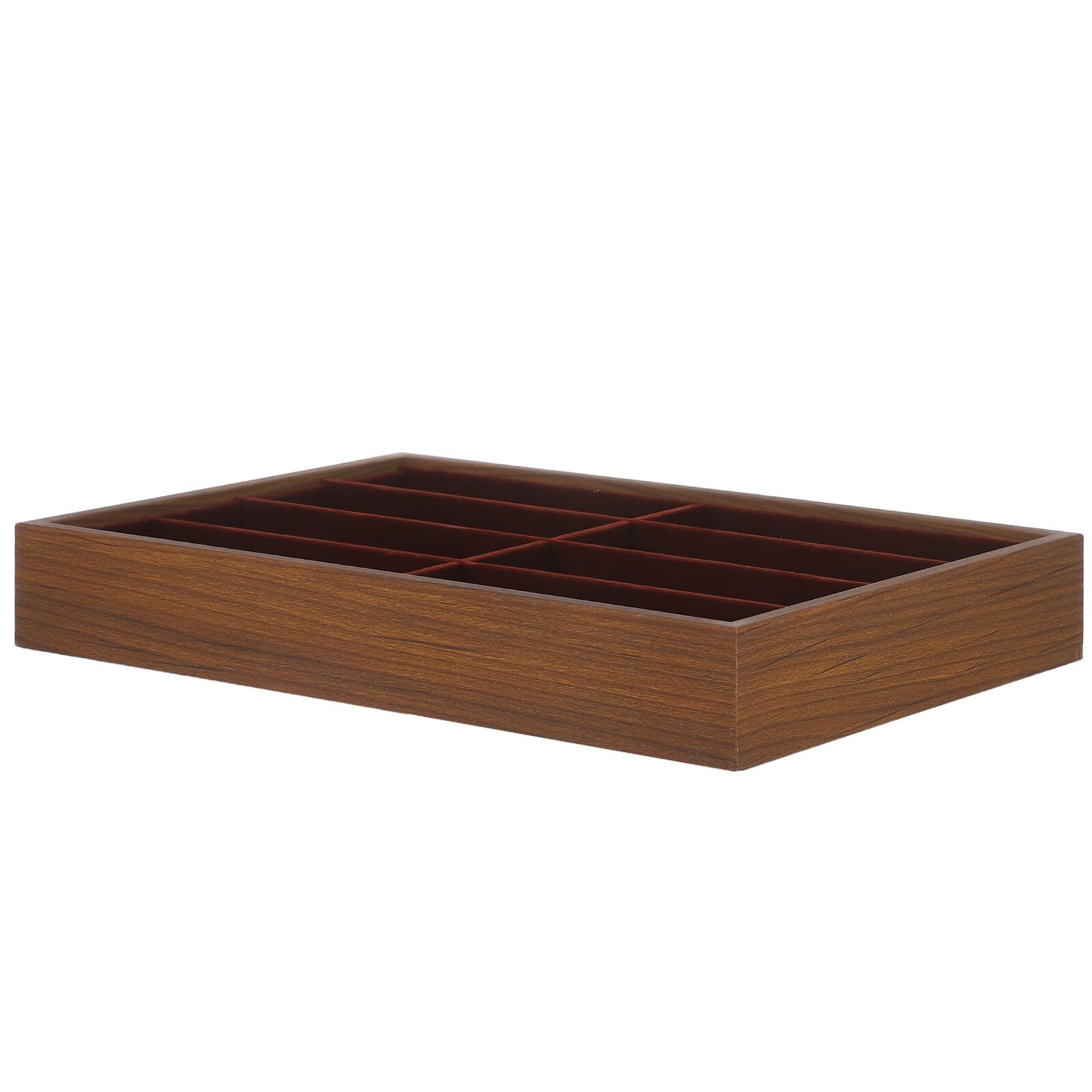 Abaodam Estuche Organizador para Gafas de Sol y Joyas 8 Compartimentos, Bandeja de Madera Ligera para Viaje y Escritorio