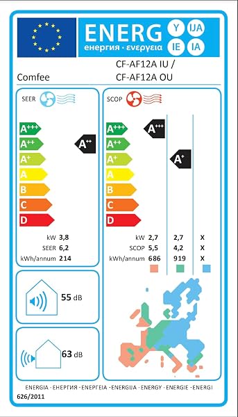 COMFEE' Climatizzatore Monosplit Unità Interna, Condizionatore Fisso Inverter 12000 BTU, Wifi, GAS R32, Solo Unità Interna, No Unità Esterna, CF-AF12A IU [Classe di efficienza energetica A++] - 4