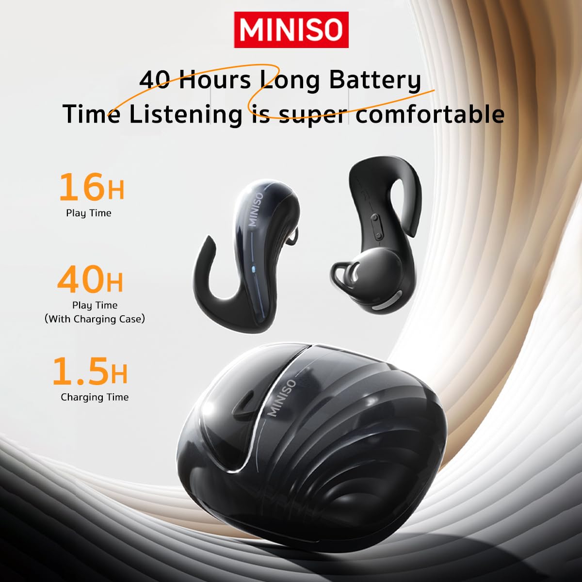 MINISOX8 Translator Earbuds OWS Wireless Bluetooth Earphones Support 150  Languages AI Translation Earbuds Real Time Open-Ear Design for Playing Music
