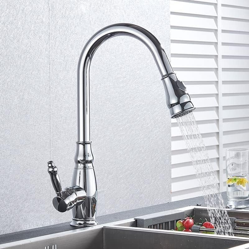 Mélangeur d'eau chaude et froide pour grand évier de cuisine avec douchette mobile