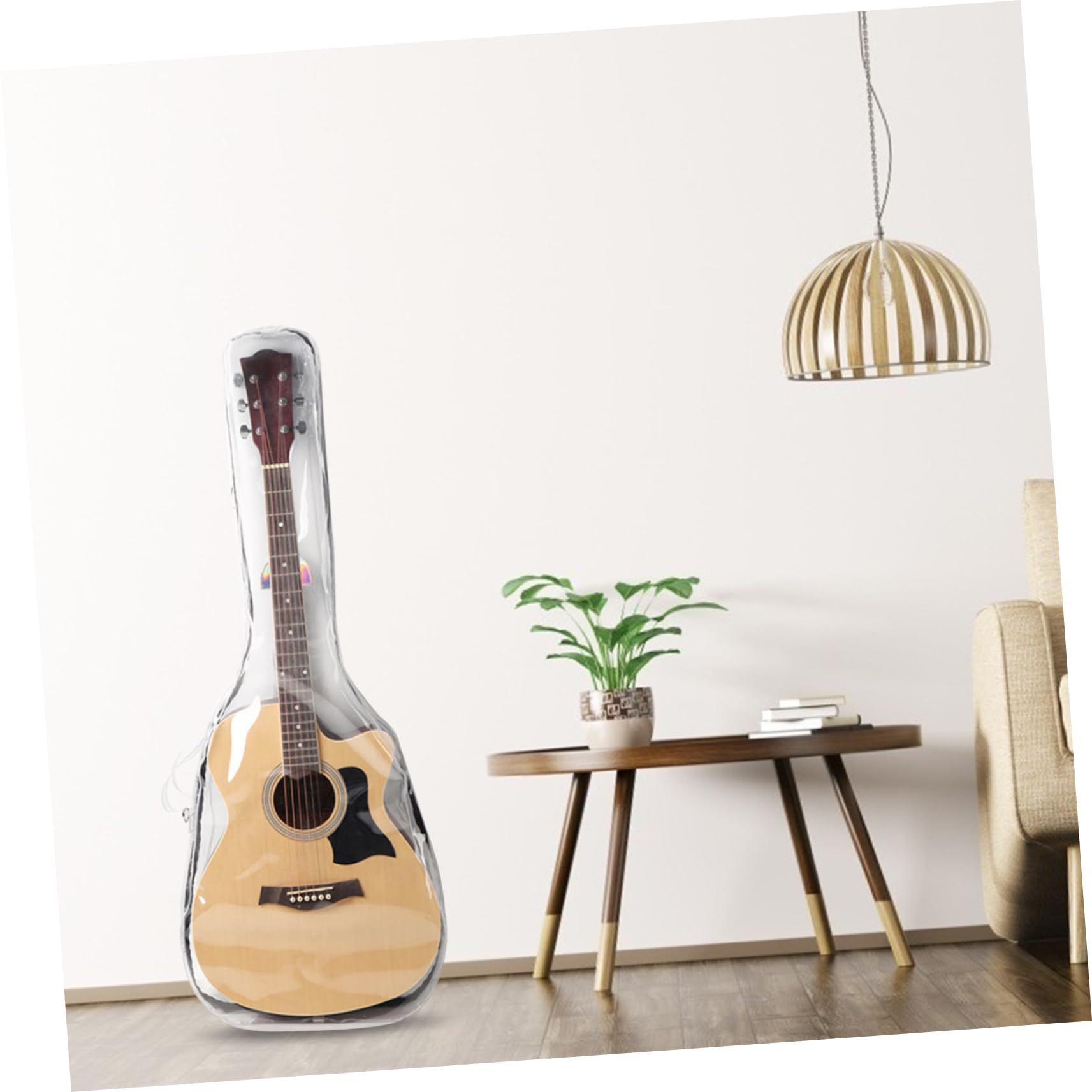UPKOCH Borsa Trasparente per Chitarra Acustica, Zaino a Doppia Spalla in Pc, Leggera, per Uso Outdoor, Unisex